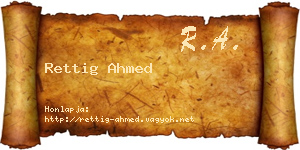 Rettig Ahmed névjegykártya